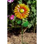 MW Handel Gartenstecker Blume aus Metall, 19,5cm x 3,5cm x 62cm (Gerbera orange)