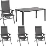 MWH Elements Gartenmöbel-Set 5-tlg.+ Tisch 160x90cm 4-Sitzplätze witterungsbeständig