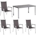 MWH Elements Gartenmöbel-Set 5-tlg. + Tisch 160x90cm 4-Sitzplätze witterungsbeständig