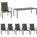 MWH Futosa Gartemöbelset 7-tlg. mit Tisch 220x100 cm 8-Sitzplätze