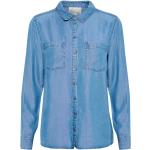 Hellblaue Vintage My Essential Wardrobe Damenjeanshemden mit Knopf aus Lyocell Größe 3 XL 