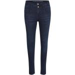 Blaue My Essential Wardrobe Slim Fit Jeans mit Reißverschluss aus Baumwolle für Damen Weite 30 