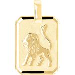 Goldene Runde Löwe-Anhänger mit Löwen-Motiv vergoldet aus Gold 9 Karat mit Zertifikat für Herren 