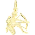 Goldene Schütze-Anhänger mit Sternzeichen-Motiv vergoldet aus Gold 14 Karat handgemacht für Damen 