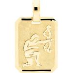 Goldene Runde Schütze-Anhänger mit Sternzeichen-Motiv vergoldet aus Gold 9 Karat mit Zertifikat für Herren 