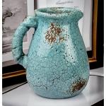 Hellblaue Shabby Chic 17 cm Bodenvasen & Vasen für Pampasgras 17 cm glänzend aus Keramik 