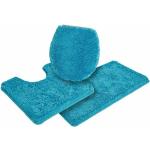 Reduzierte Aquablaue My Home Rechteckige Badematten & Duschvorleger aus Polyester maschinenwaschbar 3-teilig 