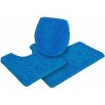 Reduzierte Blaue My Home Rechteckige Badgarnitur Sets aus Polyester maschinenwaschbar 3-teilig 