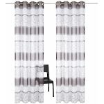 Graue Gestreifte Moderne My Home Schlaufenschals & Ösenschals aus Textil transparent 2-teilig 