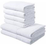Handtuch Set MY HOME "Juna, 2 Duschtücher 70x140, 4 Handtücher 50x100, 100% Baumwolle" (Packung) weiß Handtuch-Sets