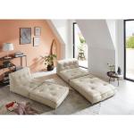 my home Sessel »Caspar«, Loungesessel in 2 Größen, mit Schlaffunktion und Pouf-Funktion., beige, creme