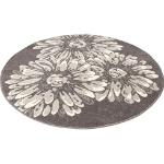 my home Teppich Vaiana, rund, 14 mm Höhe, Blumen Design, Wohnzimmer grau Esszimmerteppiche Teppiche nach Räumen
