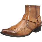 Braune Spitze Cowboy-Boots & Cowboystiefeletten mit Schnalle aus Textil für Herren Größe 43 