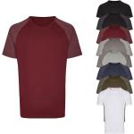 Burgundfarbene Kurzärmelige Oeko-Tex Rundhals-Ausschnitt T-Shirts aus Baumwolle für Herren Größe XL 