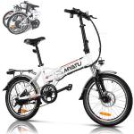 Myatu E-Bike 20 Zoll Klapprad E-Bike Faltrad, 7 Gang Shimano mit 374Wh Lithium-Akku, bis zu 100km Reichweite Schaltwerk, Tretlagerschaltung, 250,00 W