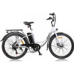 Myatu E-Bike »26 Zoll City-Pedelec für Damen, Elektrofahrrad mit 12,5Ah Akku«, 6 Gang Shimano, Kettenschaltung, Heckmotor 250,00 W, weiß