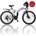 Myatu E-Bike »26 Zoll E-Mountainbike Elektrofahrrad mit 36V 10,4AH Akku«, 21 Gang, Kettenschaltung, 250,00 W, Weiß
