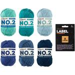 myboshi Blue Lagoon Wollpaket, No.2 Wolle in Blautönen, mit original Label, all-in-one-Paket, 6 Knäuel x 50g, Lauflänge 100m, zum Häkeln, Stricken, Babywolle, Blue Lagoon 6 Knäuel