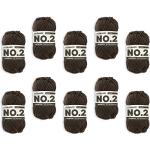 myboshi No.2 Baumwolle zum Häkeln, Baby Wolle, vegane Wolle zum Stricken, Wolle 60 Grad waschbar, für Baby und Amigurumi, 50g, Ll 100m Braun (Kakao) 10 Knäuel