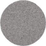 Graue Melierte myfelt Bio Nachhaltige Runde Filzkugelteppiche 90 cm aus Wolle 