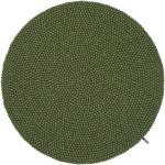 Dunkelgrüne myfelt Bio Nachhaltige Runde Filzkugelteppiche 180 cm aus Wolle 