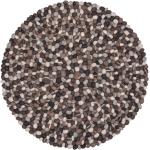 Graue myfelt Runde Filzkugelteppiche 90 cm aus Filz 