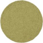 Hellgrüne Runde Filzkugelteppiche 120 cm aus Filz 