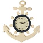 Uhr Wanduhr zum Hängen Anker Steuerrad maritime Dekoration Gesamthöhe 46 cm 