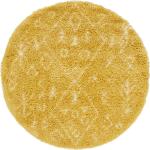 Gelbe Runde Runde Teppiche aus Textil 