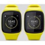 Gelbe Smartwatches mit Touchscreen-Zifferblatt mit Vibration 