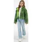 Grüne Stehkragen Kinderübergangsjacken mit Reißverschluss für Mädchen Größe 146 