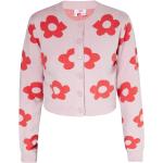 Reduzierte Pinke Blumenmuster MyMo V-Ausschnitt Damencardigans mit Knopf Größe XS für den für den Frühling 