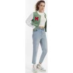 Reduzierte Grüne MyMo College-Jacken aus Frottee für Damen Größe XS 