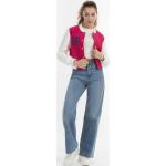 Reduzierte Pinke MyMo College-Jacken aus Frottee für Damen Größe XS 
