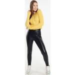 Reduzierte Gelbe MyMo Mini Damencardigans mit Reißverschluss aus Viskose Cropped Größe XS 