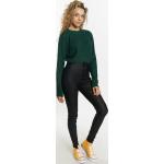 Reduzierte Grüne Unifarbene MyMo Rundhals-Ausschnitt Strickpullover Cropped für Damen Größe XS 