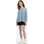 Reduzierte Hellblaue MyMo Rundhals-Ausschnitt Tunika-Blusen für Damen Größe XS 