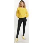 Reduzierte Gelbe Unifarbene MyMo Rundhals-Ausschnitt Grobstrickpullover für Damen Größe XS 