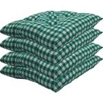 Grüne Karo Outdoor Kissen aus Polyester Outdoor 40x40 4-teilig 