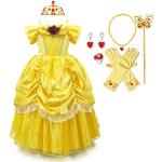 Gelbe Blumenmuster Die Schöne und das Biest Belle Cosplay-Kostüme für Kinder 