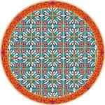 Orange Motiv mySPOTTI Runde Outdoor-Teppiche mit Ornament-Motiv aus PVC schmutzabweisend 