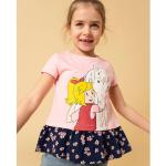 Reduzierte Rosa Bibi und Tina Kinder T-Shirts mit Pferdemotiv aus Baumwolle für Mädchen Größe 110 