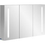 Silberne Villeroy & Boch Spiegelschränke aus Aluminium abschließbar Breite 100-150cm, Höhe 100-150cm, Tiefe 0-50cm 