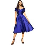 Royalblaue Elegante Schulterfreie Abiballkleider & Abschlussballkleider aus Satin für Damen Größe S für Brautjungfern 