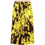 Gelbe Blumenmuster N. 21 Midi Faltenröcke für Damen Größe XL 