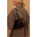 Braune Baguette-Taschen aus PU mit Innentaschen für Damen 