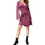 NA-KD Sommerkleid » x Qontrast Wickel-Kleid gemustertes Damen Kleid mit tiefem Ausschnitt Freizeit-Kleid Violett«, lila