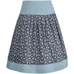 Blaue Gepunktete Casual Trachtenröcke mit Knopf aus Baumwolle für Damen Größe XS 