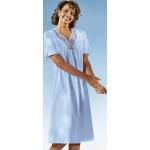 Blaue Kurzärmelige bader Oeko-Tex Midi Damennachthemden aus Baumwolle Größe XL 
