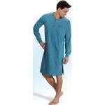 Blaue bader Herrennachthemden aus Baumwolle Übergrößen 